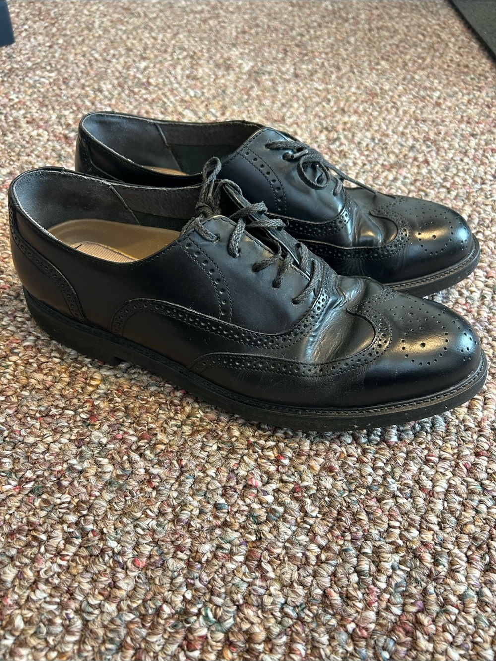 Rockport Black Leather Wingtip Oxford Dress Shoes